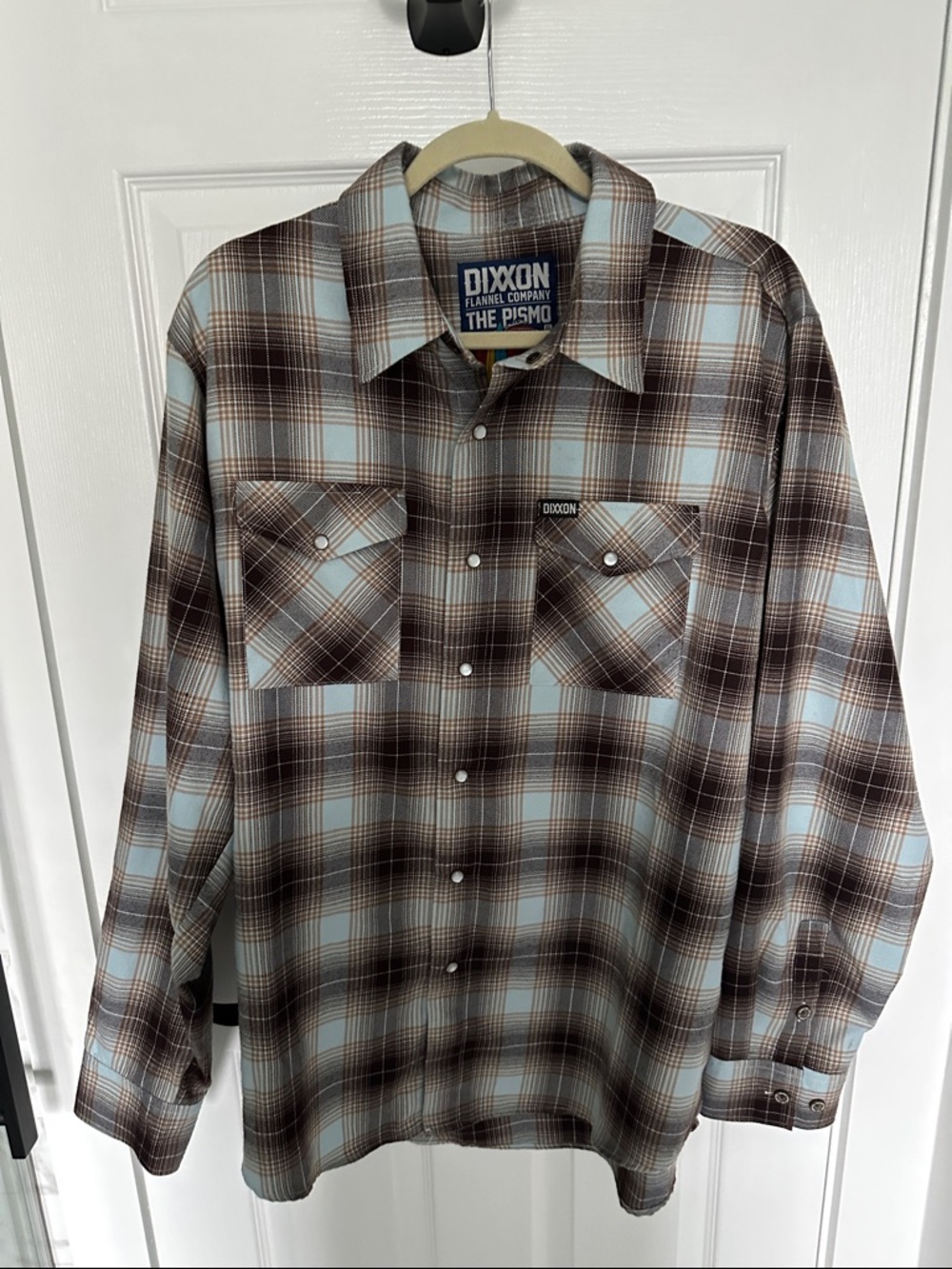 DIXXON Brown and Light Blue Plaid Button-Front Shirt “The PISMO”